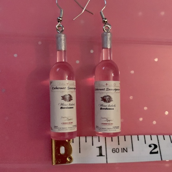 NEW! Wine / Champagne Bottle Novelty Earrings - Picture 5 of 5